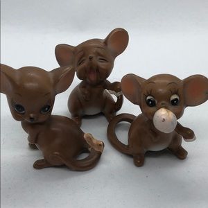 Josef originals 3 Mice Figurines hand painted